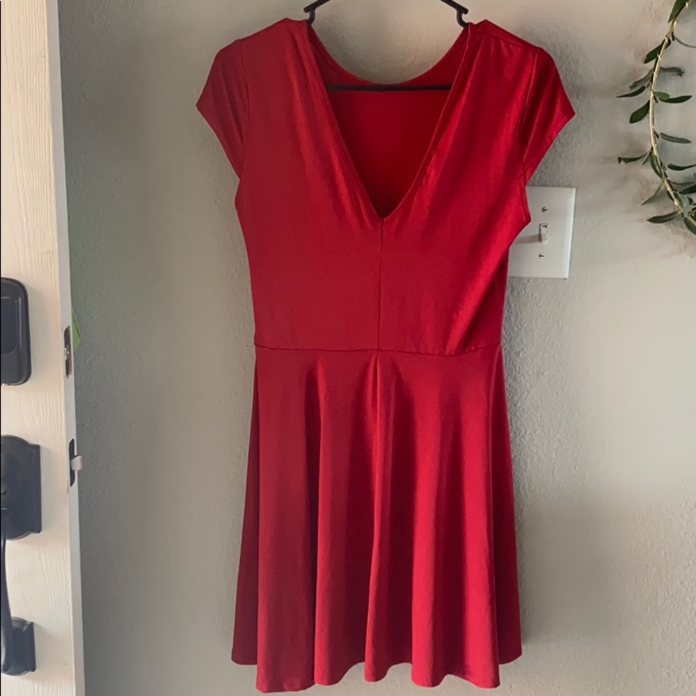 Beautiful low cut red dress ❤️